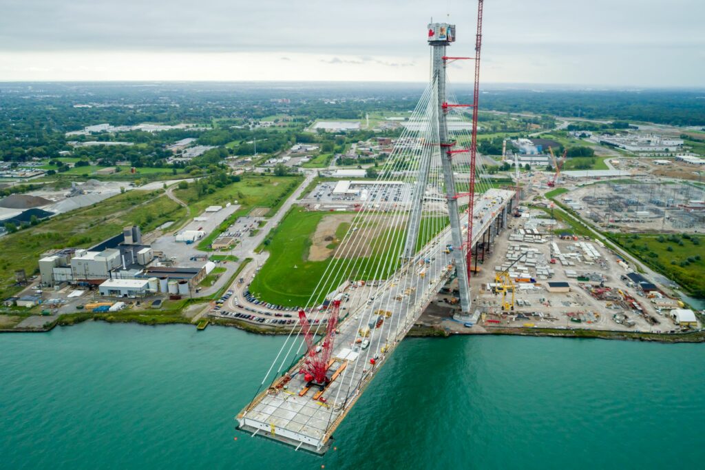 photo du construction du route aux pont