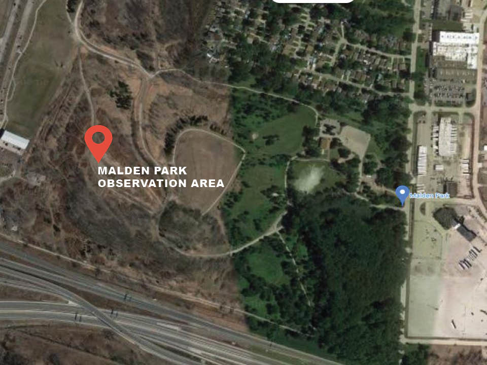 Plan d'aire d'oservation aux Parc Malden