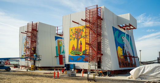 Oeuvre d'art aux site de construction