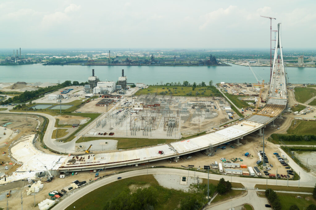 Progrès du site du pont canadien et américain - juin 2024