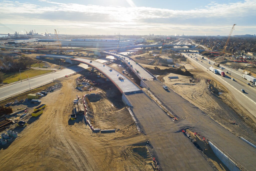 Progrès de l'échangeur du Michigan - décembre 2023