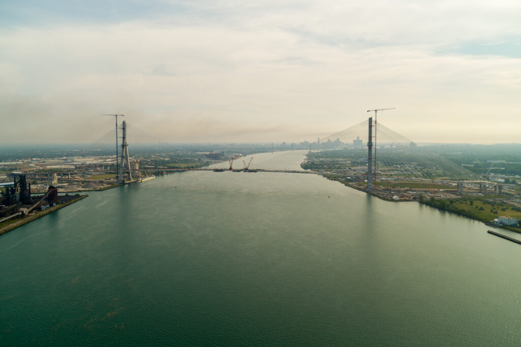 Progrès du site du pont canadien et américain - juin 2024