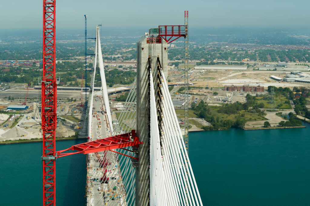 Progrès du site du pont canadien et américain - juin 2024