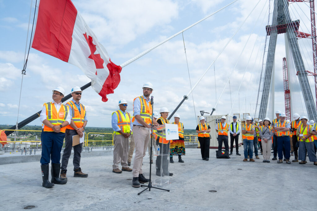 Raccordement du tablier du pont - juin 2024