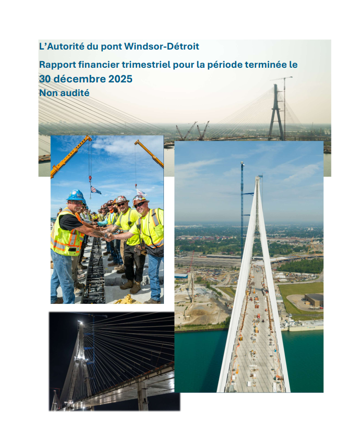 Rapport financier trimestriel pour la période terminée